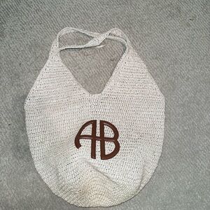Anine Bing Logo Leah Hobo Bag Tote
